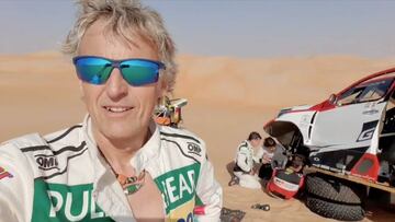 El vacile de Jes¨²s Calleja a Alonso cuando se lo encuentra 'tirado' en medio de la duna