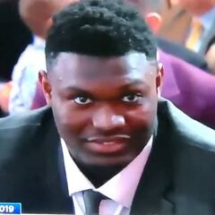 La reacción de Zion al ver que el Nº1 iba para los Pelicans