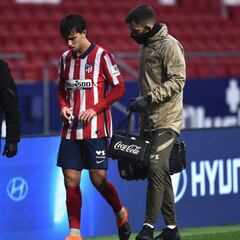 João Félix se marchó sustituido por un traumatismo costal