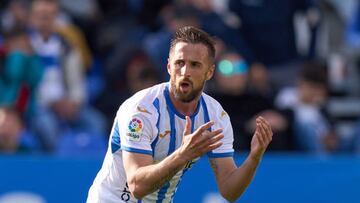 LEGANES, SPAIN - MARCH 18: Jorge Miramon of CD Leganes reacts during the La Liga SmartBank match between CD Leganes and Real Oviedo at Estadio Municipal de Butarque on March 18, 2023 in Leganes, Spain. (Photo by Angel Martinez/Getty Images)