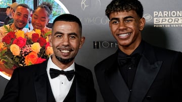 La reacción viral de Lamine en la foto de su padre con su novia