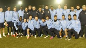El Atleti se entrenó ayer en la ciudad deportiva del Chelsea.