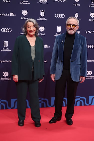 Los actores Antonio Durán Morris y Petra Martínez posa en la alfombra roja de los Premios Feroz 2026, en el Pazo da Cultura, en Pontevedra, Galicia. 