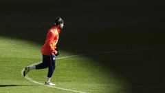 Diego Costa, en un entrenamiento del Atl&eacute;tico de Madrid. 
