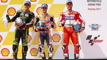 Zarco, Pedrosa y Dovizioso tras la clasificación de MotoGP en Sepang.