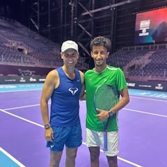 Nadal se machaca con un sparring saudí en Riad