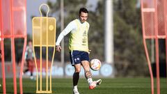 Iago Aspas, durante un entrenamiento del Celta en la ciudad deportiva del club celeste. 