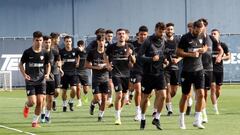 Entrenamiento del M&aacute;laga.