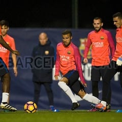 Piqué, Alba y Mathieu se ejercitaron al margen del grupo