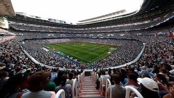 Panor&aacute;mica del Estadio Santiago Bernab&eacute;u en el primer partido de Liga del Real Madrid como local en la 2019-2020, contra el Real Valladolid.