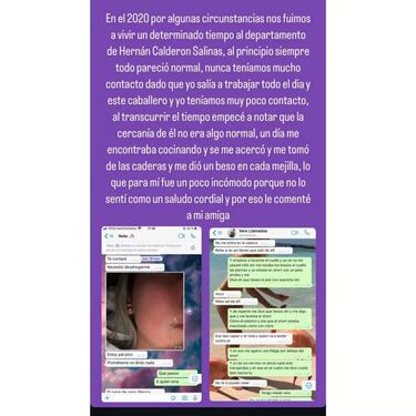 “Este hombre abusó de mí”: la acusación con fotos y whatsapp de Rebeca Naranjo a Hernán Calderón Salinas