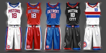 Uniforme de Detroit Pistons.