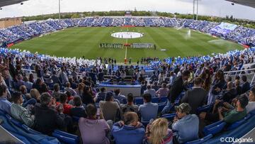 Imagen del Estadio Municipal de Butarque durante un partido.