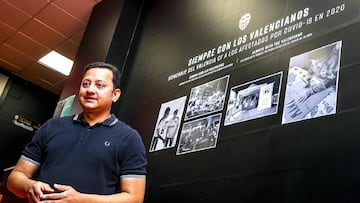 Un mural en Mestalla por los afectados por el COVID-19