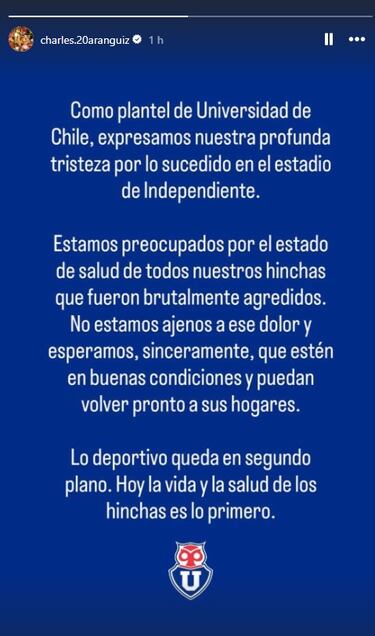 Charles Aránguiz responde con todo a presidente de Independiente: “Nuestros hinchas...”