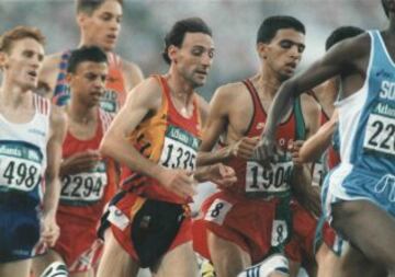 Fermín Cacho en la final de 1500 metros de los JJOO de Atlanta 1996.