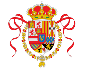 Los primeros Borbones usaron el fondo blanco, típico de su casa, con el emblema personal del rey en medio. El blanco era el color de la familia, y esta gobernaba, en aquel entonces, en muchos lugares de Europa.