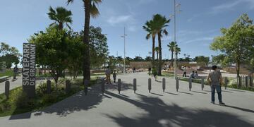 Así será la nueva entrada al skatepark 20 años después de su construcción (en 1992), ya que la apertura de puertas está prevista para 2022. 