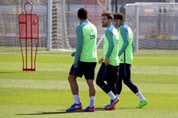 Luis Suárez, Neymar y Leo Messi.