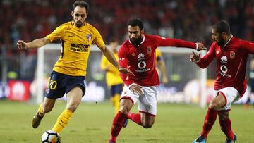 Juanfran, en el amistoso que el Atlético jugó ante el Al Ahly esta Navidad.