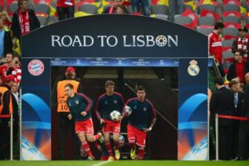 Philipp Lahm, Thomas Mueller y Mario Mandzukic.