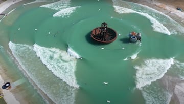 Surf Lakes, olas artificiales, desde el aire
