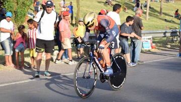 Vincenzo Nibali rueda durante la contrarreloj de la Vuelta a San Juan 2017.