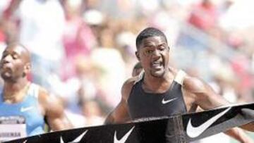 <b>TODOS CONTRA ÉL. </b>Gatlin, en la imagen venciendo en los trials estadounidenses, es el rival a batir por Scott, Burns, Crawford y compañía.
