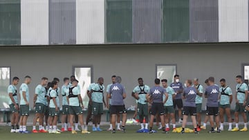 Pellegrini, en un entrenamiento reciente.