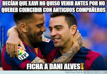 Los memes más divertidos de la vuelta de Dani Alves, Xavi... al Barça