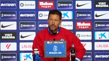 Simeone, en la rueda de prensa.