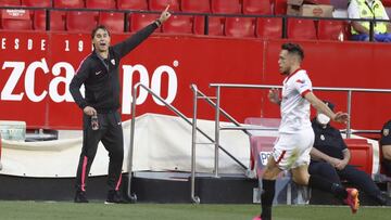 Lopetegui y Ocampos, ante el Granada.