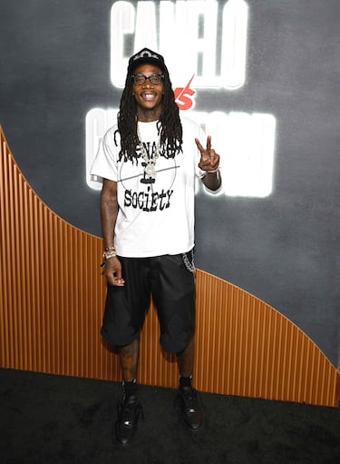  Wiz Khalifa posa en la alfombra roja antes del inicio del combate entre Canelo Álvarez y Terence Crawford celebrado en Las Vegas. 