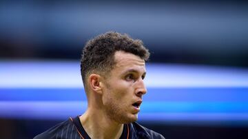 Oussama Idrissi of Pachuca during the Quarterfinals second leg match between America and Pachuca as part of the Torneo Clausura 2024 Liga BBVA MX at Azteca Stadium on May 11, 2024 in Mexico City, Mexico.