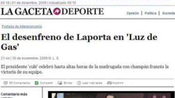 Joan Laporta celebró a lo grande el triunfo del Barça sobre el Real Madrid.