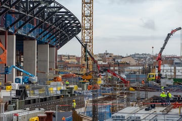 Vista general de las obras del nuevo estadio del FC Barcelona en Spotify Camp Nou.