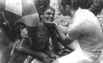 Luis Ocaña se cayó en Menté, caída que le privó del Tour de Francia de 1971.