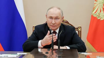 Russia's President Vladimir Putin chairs a meeting with the Security Council's permanent members in Moscow, Russia, February 20, 2026. Sputnik/Vyacheslav Prokofyev/Pool via REUTERS ATTENTION EDITORS - THIS IMAGE WAS PROVIDED BY A THIRD PARTY.