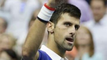 Novak Djokovic celebra su triunfo en las semis del US Open.