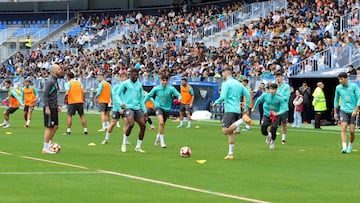 Entrenamiento abierto del Málaga del pasado jueves.