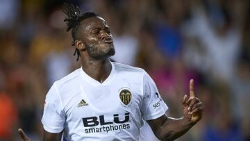 Batshuayi celebra su primer gol con el Valencia.
