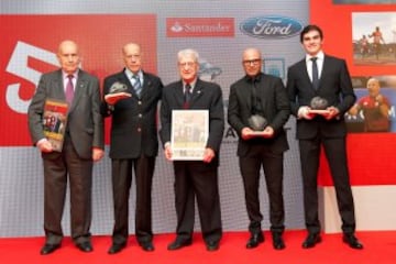  Los premiados José Luis Rodríguez Sánchez, Luis Suárez, Sergio Nieto, Jorge Sampaoli y Bruno Hortelano.