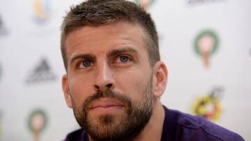 Barcelona's Spanish defender Gerard Pique holds a press conference at the FC Barcelona 'Joan Gamper' sports centre in Sant Joan Despi near Barcelona on August 11, 2018 on the eve of the Spanish Super Cup final football match between Barcelo