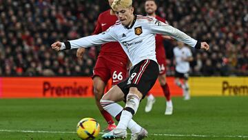 Alejandro Garnacho, durante el Liverpool-Manchester United.