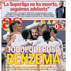 "Todopoderoso Benzema"... las portadas deportivas de hoy