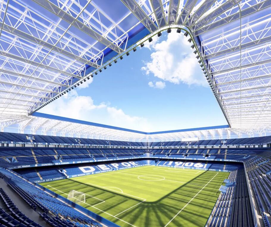 Imagen del proyecto de la ampliación de Riazor de cara al Mundial 2030