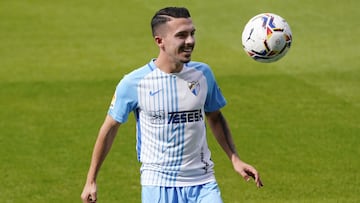 Joaquín Muñoz, durante su presentación como jugador del Málaga.