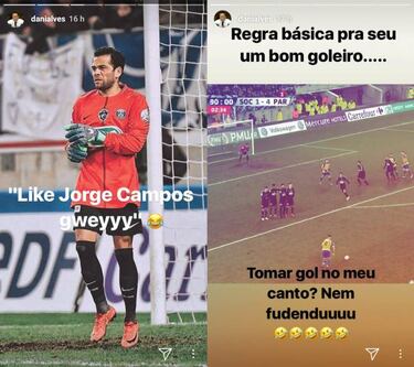 Dani Alves: jugador, arquero y Yeti en la misma noche