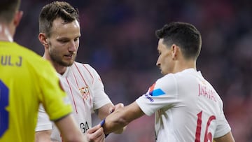 Rakitic y Navas, en el partido contra el Dinamo Zagreb.