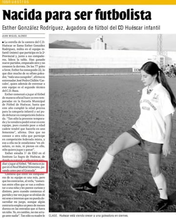 Artículo de Esther en la prensa local.